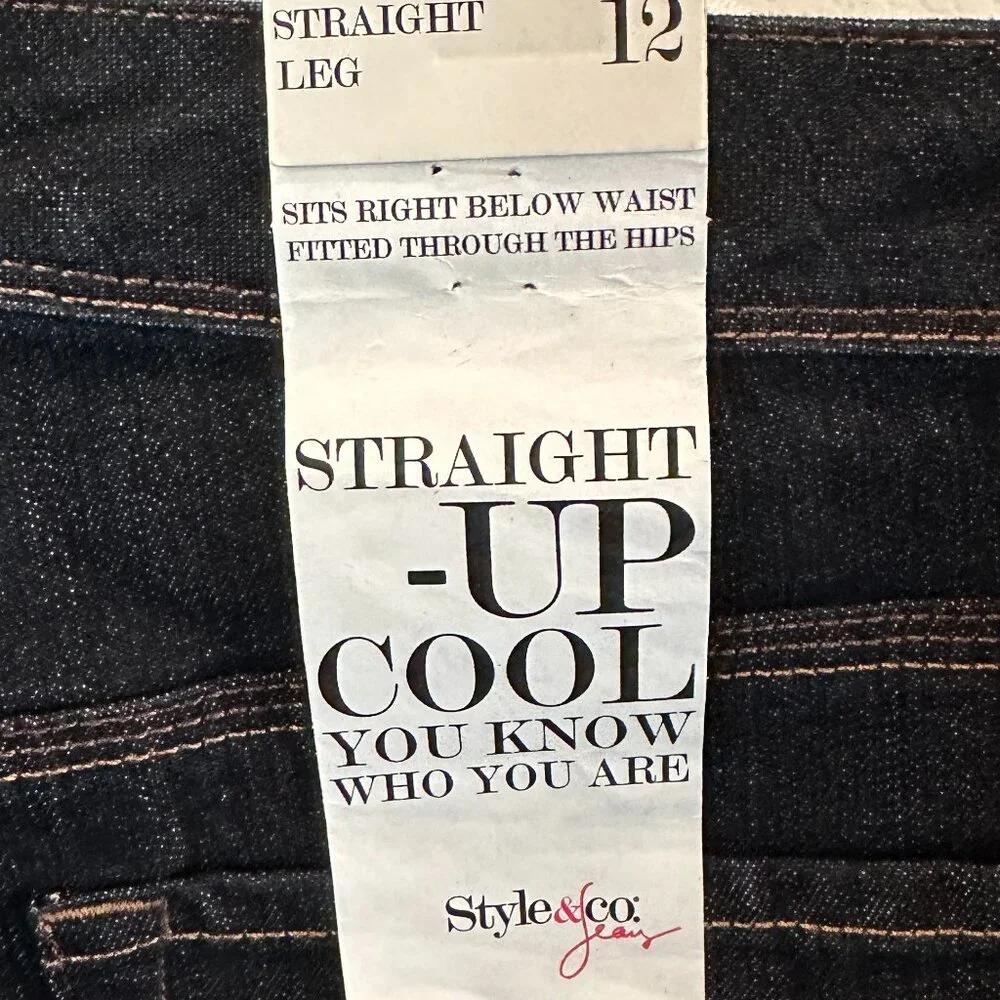 STYLE & CO Straight Up Cool Blue Jeans - 12 - Picture 5 of 7